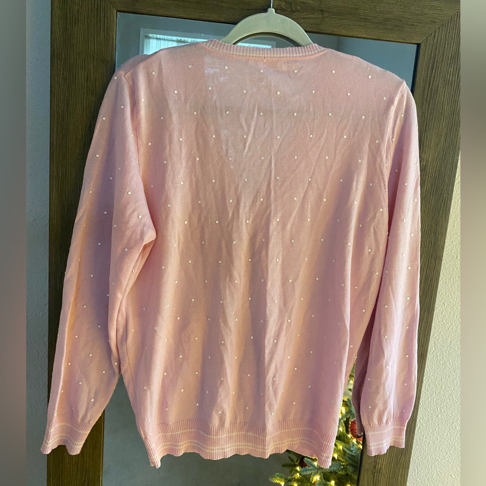 Escada Pink Women's Cardigan and sleeveless turtleneck, size 42/L - Picture 10 of 15